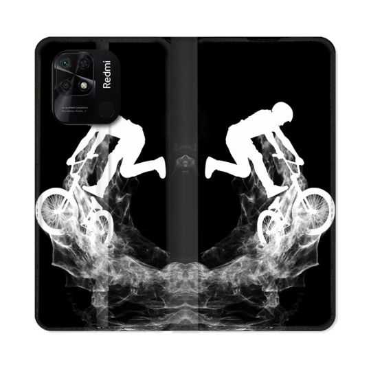 Housse cuir portefeuille Pour Xiaomi Redmi 10C Sport VTT Noir