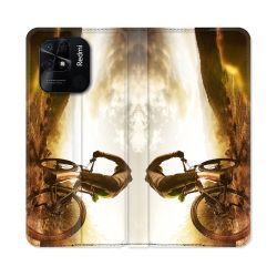 Housse cuir portefeuille Pour Xiaomi Redmi 10C Sport VTT Soleil