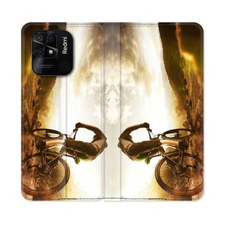 Housse cuir portefeuille Pour Xiaomi Redmi 10C Sport VTT Soleil