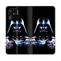 Housse cuir portefeuille Pour Xiaomi Redmi 10C Star Wars - Dark Vador Noir
