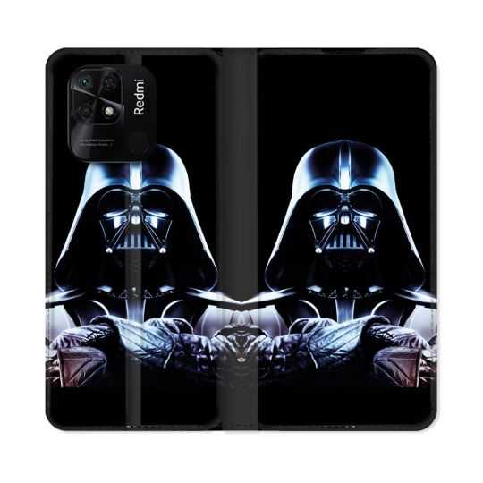 Housse cuir portefeuille Pour Xiaomi Redmi 10C Star Wars - Dark Vador Noir