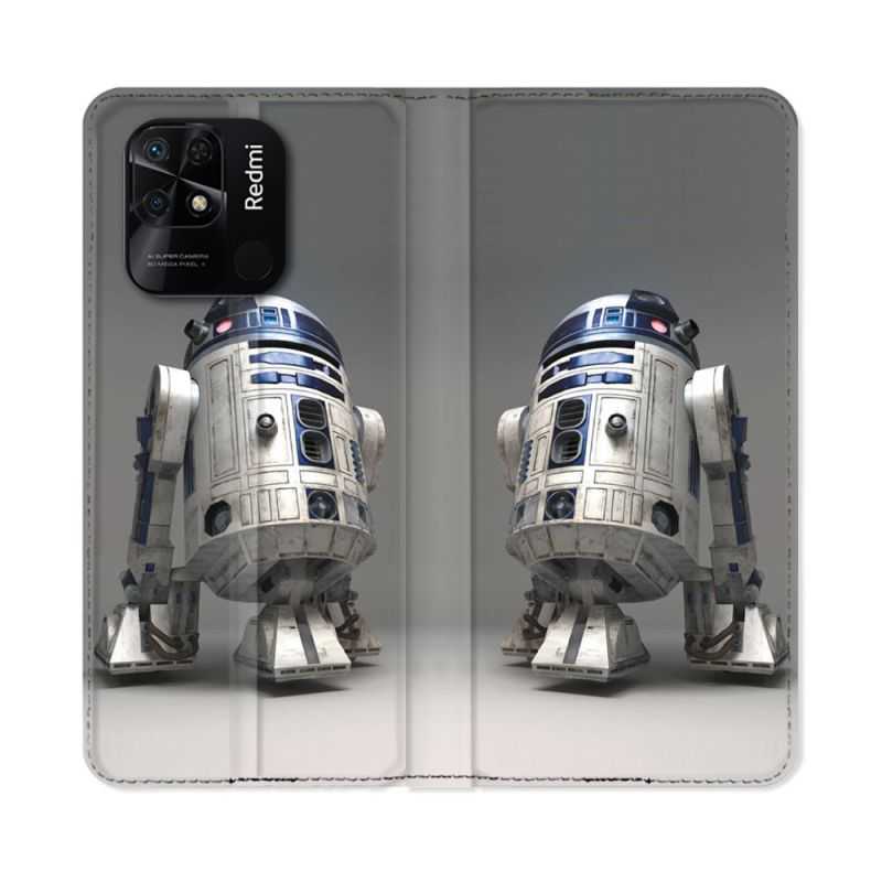 Housse cuir portefeuille Pour Xiaomi Redmi 10C Star Wars - R2D2