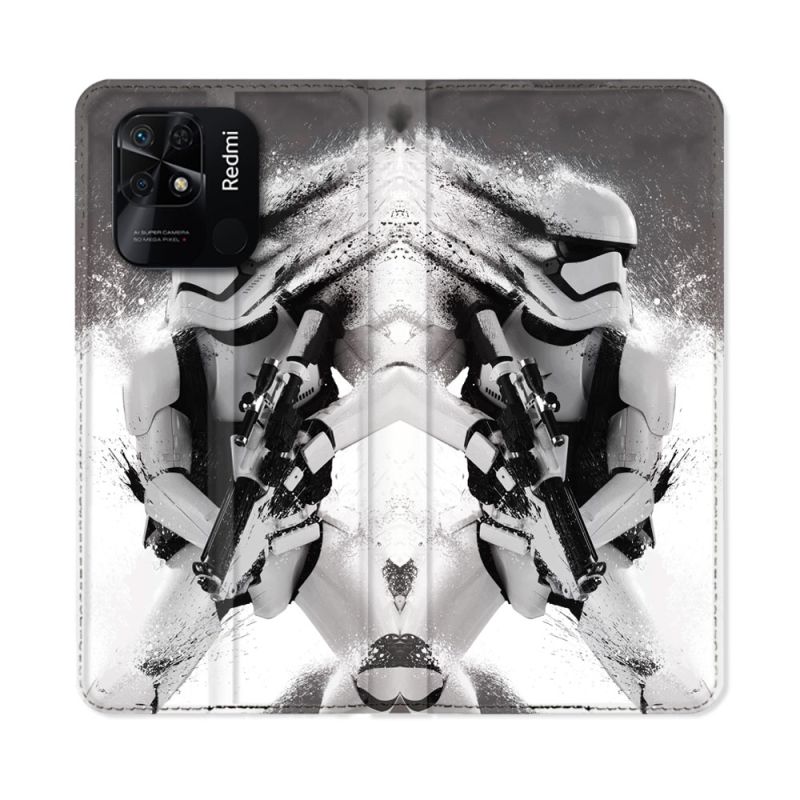 Housse cuir portefeuille Pour Xiaomi Redmi 10C Star Wars - Trooper