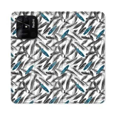 Housse cuir portefeuille Pour Xiaomi Redmi 10C Texture Plume Canard