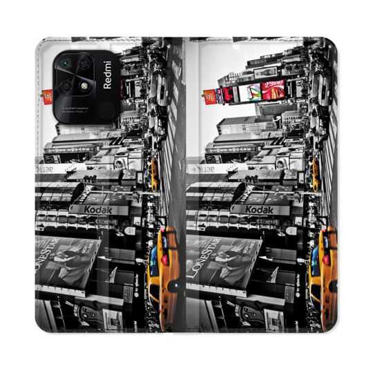 Housse cuir portefeuille Pour Xiaomi Redmi 10C Voyage Amerique USA New York Taxi