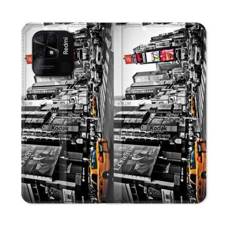 Housse cuir portefeuille Pour Xiaomi Redmi 10C Voyage Amerique USA New York Taxi