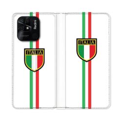 Housse cuir portefeuille Pour Xiaomi Redmi 10C Voyage Italie 3 Blanc