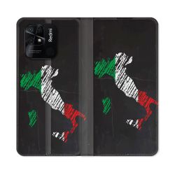 Housse cuir portefeuille Pour Xiaomi Redmi 10C Voyage Italie Botte