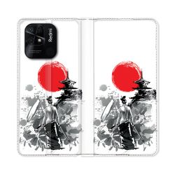 Housse cuir portefeuille Pour Xiaomi Redmi 10C Voyage Japon Femme