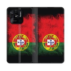 Housse cuir portefeuille Pour Xiaomi Redmi 10C Voyage Portugal Drapeau