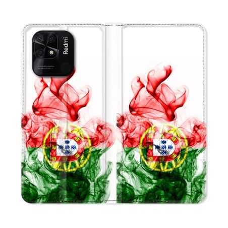 Housse cuir portefeuille Pour Xiaomi Redmi 10C Voyage Portugal Flamme