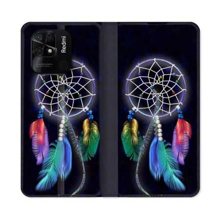 Housse cuir portefeuille Pour Xiaomi Redmi 10C Zen Attrape Reve Multicolore