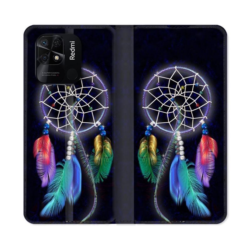 Housse cuir portefeuille Pour Xiaomi Redmi 10C Zen Attrape Reve Multicolore