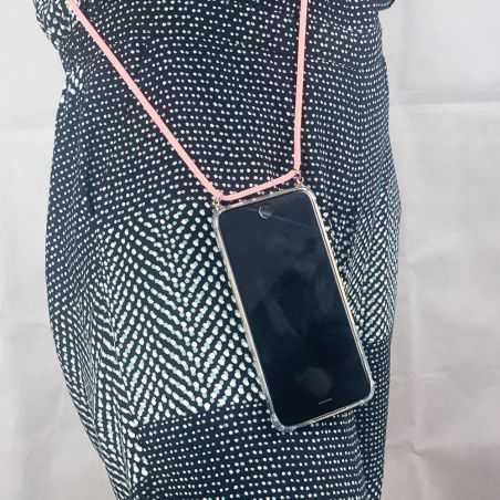 Coque Transparente Pour Xiaomi Redmi 10A avec Lanière / Bandoulière / Cordon téléphone Cordon Rose