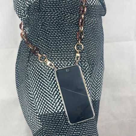 Coque Transparente Pour Vivo Y21 / Y21S / Y33S avec Lanière / Bandoulière / Cordon téléphone Anneaux Ambre