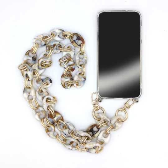 Coque Transparente Pour Oppo A16 / A16S avec Lanière / Bandoulière / Cordon téléphone Anneaux Marbre Blanc Marron