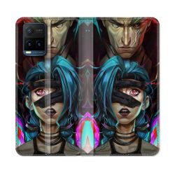 Housse cuir portefeuille Pour Vivo Y21 / Y21S / Y33S Arcane Jynx Bleu