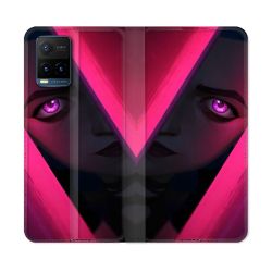 Housse cuir portefeuille Pour Vivo Y21 / Y21S / Y33S Arcane Jynx Rose