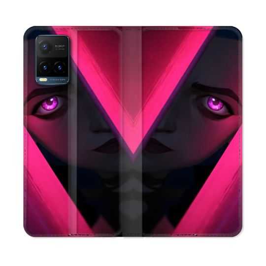 Housse cuir portefeuille Pour Vivo Y21 / Y21S / Y33S Arcane Jynx Rose