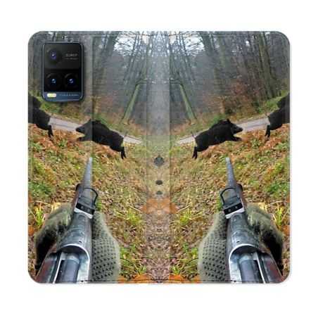 Housse cuir portefeuille Pour Vivo Y21 / Y21S / Y33S Chasse Vision Tir