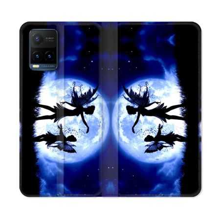 Housse cuir portefeuille Pour Vivo Y21 / Y21S / Y33S Fantastique Fee Lune
