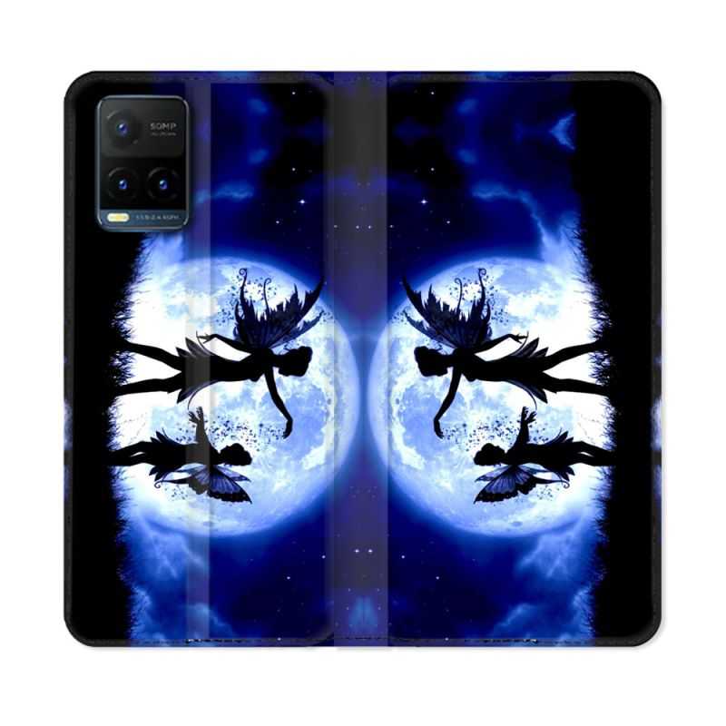 Housse cuir portefeuille Pour Vivo Y21 / Y21S / Y33S Fantastique Fee Lune