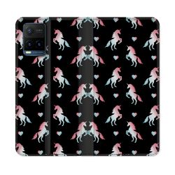 Housse cuir portefeuille Pour Vivo Y21 / Y21S / Y33S Fantastique Licorne Pattern