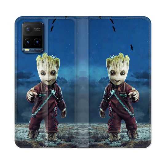 Housse cuir portefeuille Pour Vivo Y21 / Y21S / Y33S Groot Bleu