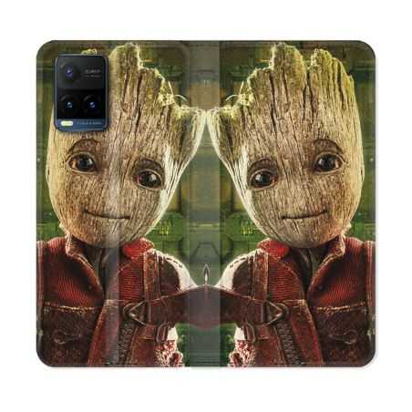 Housse cuir portefeuille Pour Vivo Y21 / Y21S / Y33S Groot Vert