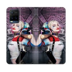Housse cuir portefeuille Pour Vivo Y21 / Y21S / Y33S Harley Quinn Batte