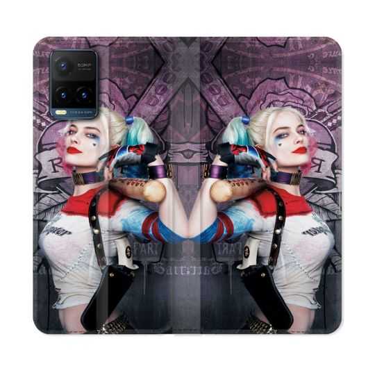 Housse cuir portefeuille Pour Vivo Y21 / Y21S / Y33S Harley Quinn Batte