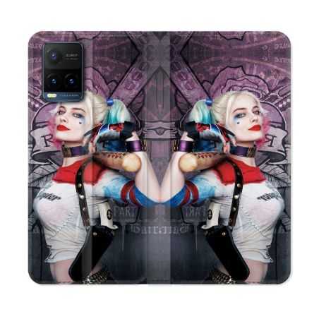 Housse cuir portefeuille Pour Vivo Y21 / Y21S / Y33S Harley Quinn Batte