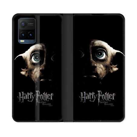 Housse cuir portefeuille Pour Vivo Y21 / Y21S / Y33S Harry Potter Hollows Dobby