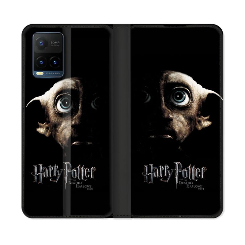 Housse cuir portefeuille Pour Vivo Y21 / Y21S / Y33S Harry Potter Hollows Dobby