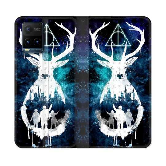 Housse cuir portefeuille Pour Vivo Y21 / Y21S / Y33S Harry Potter Patronome