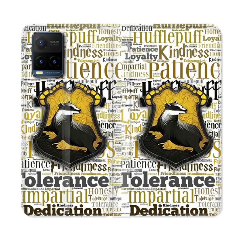 Housse cuir portefeuille Pour Vivo Y21 / Y21S / Y33S Harry Potter Poursouffle