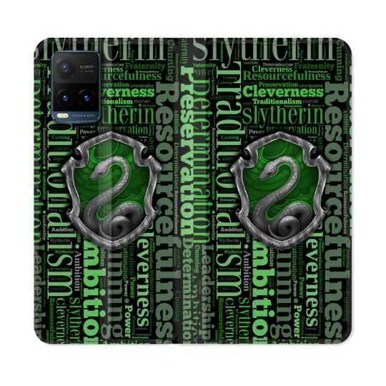 Housse cuir portefeuille Pour Vivo Y21 / Y21S / Y33S Harry Potter Serpentar
