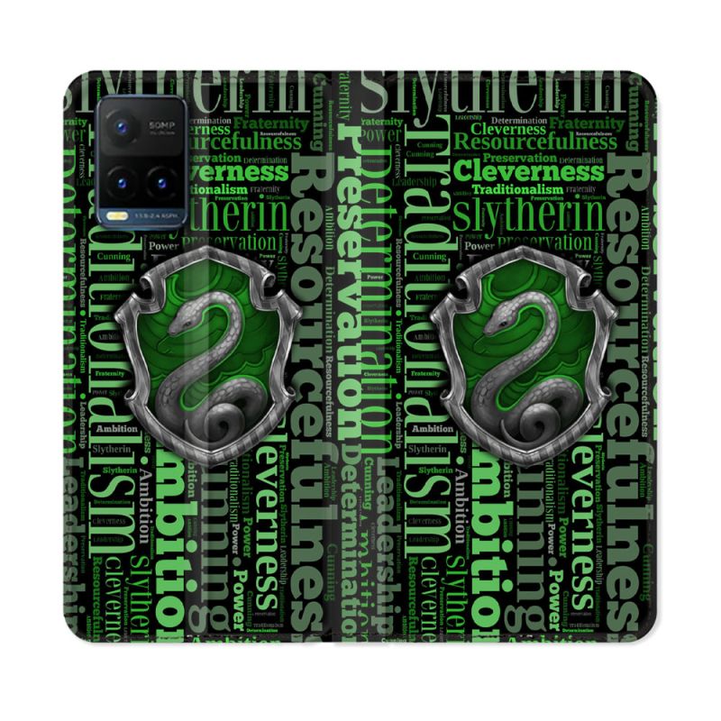 Housse cuir portefeuille Pour Vivo Y21 / Y21S / Y33S Harry Potter Serpentar