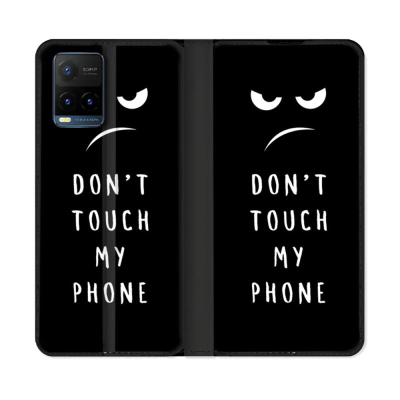 Housse cuir portefeuille Pour Vivo Y21 / Y21S / Y33S Humour Don't Touch
