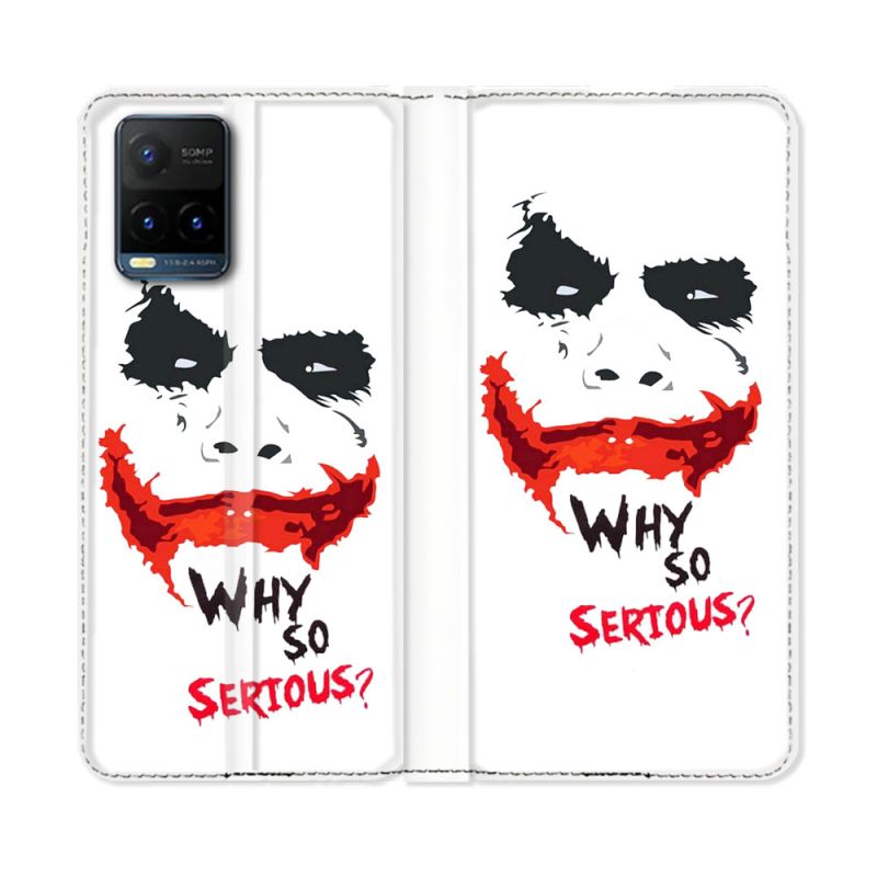 Housse cuir portefeuille Pour Vivo Y21 / Y21S / Y33S Joker Blanc