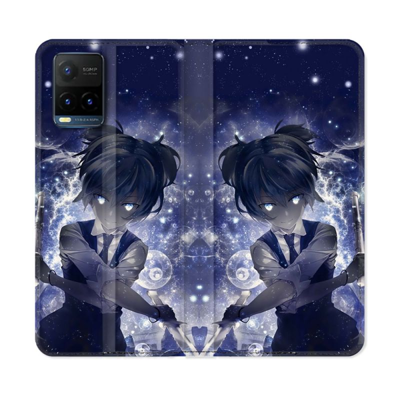 Housse cuir portefeuille Pour Vivo Y21 / Y21S / Y33S Manga Assassination Classroom Nagisa