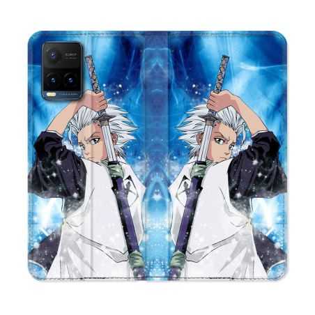 Housse cuir portefeuille Pour Vivo Y21 / Y21S / Y33S Manga Bleach Hitsugaya