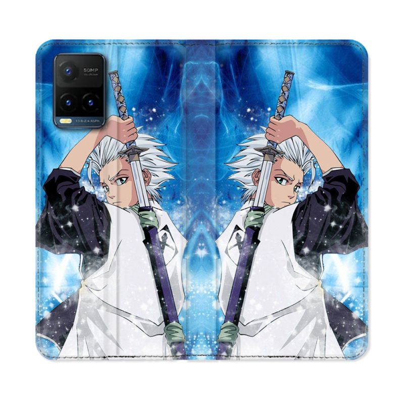 Housse cuir portefeuille Pour Vivo Y21 / Y21S / Y33S Manga Bleach Hitsugaya