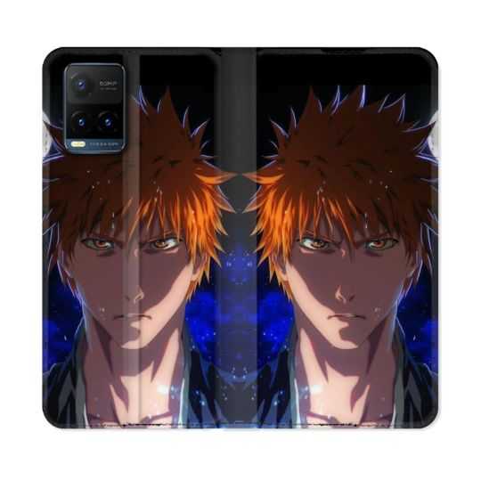 Housse cuir portefeuille Pour Vivo Y21 / Y21S / Y33S Manga Bleach Ichigo