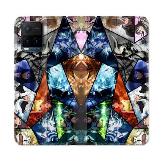 Housse cuir portefeuille Pour Vivo Y21 / Y21S / Y33S Manga Bleach Pele Mele