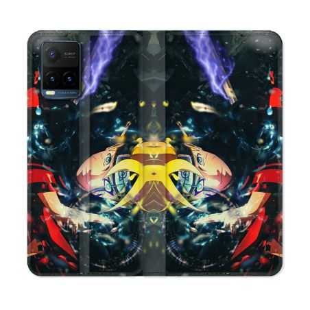 Housse cuir portefeuille Pour Vivo Y21 / Y21S / Y33S Manga Boruto Eclair