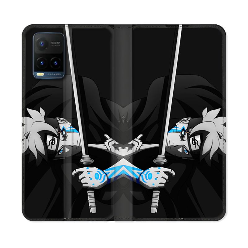 Housse cuir portefeuille Pour Vivo Y21 / Y21S / Y33S Manga Boruto Epée