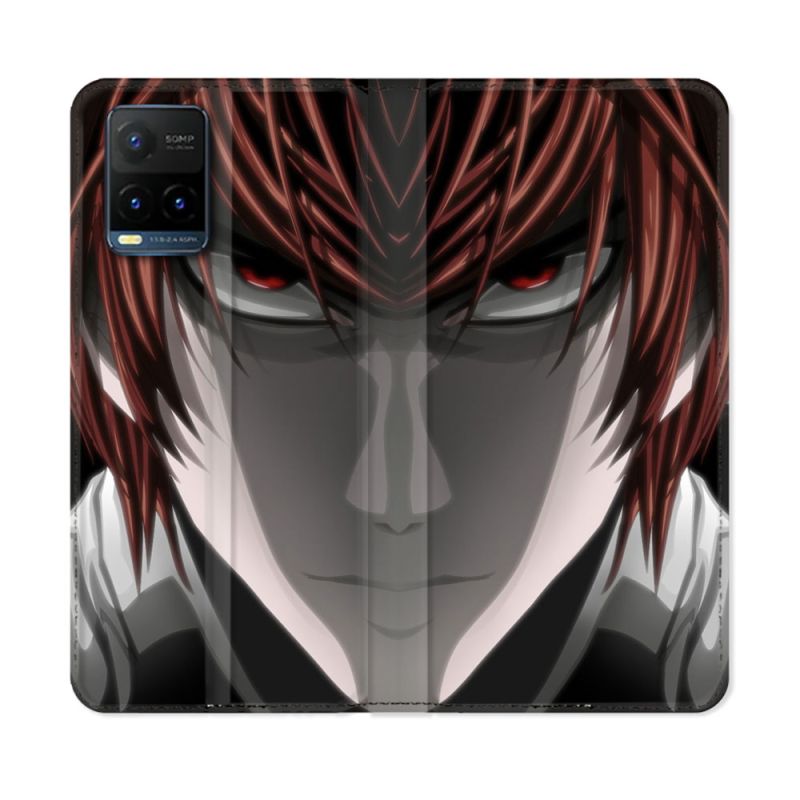 Housse cuir portefeuille Pour Vivo Y21 / Y21S / Y33S Manga Death Note Kira