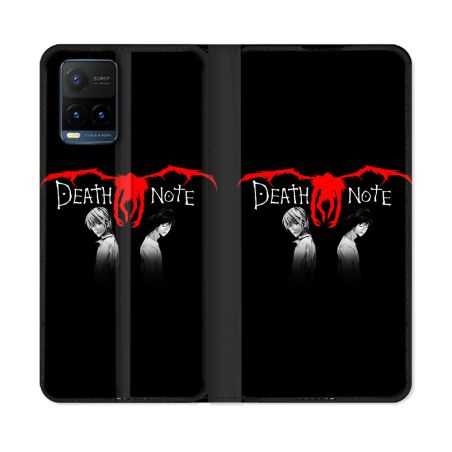 Housse cuir portefeuille Pour Vivo Y21 / Y21S / Y33S Manga Death Note Noir