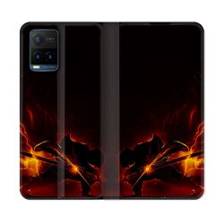 Housse cuir portefeuille Pour Vivo Y21 / Y21S / Y33S Manga Demon Slayer Electric